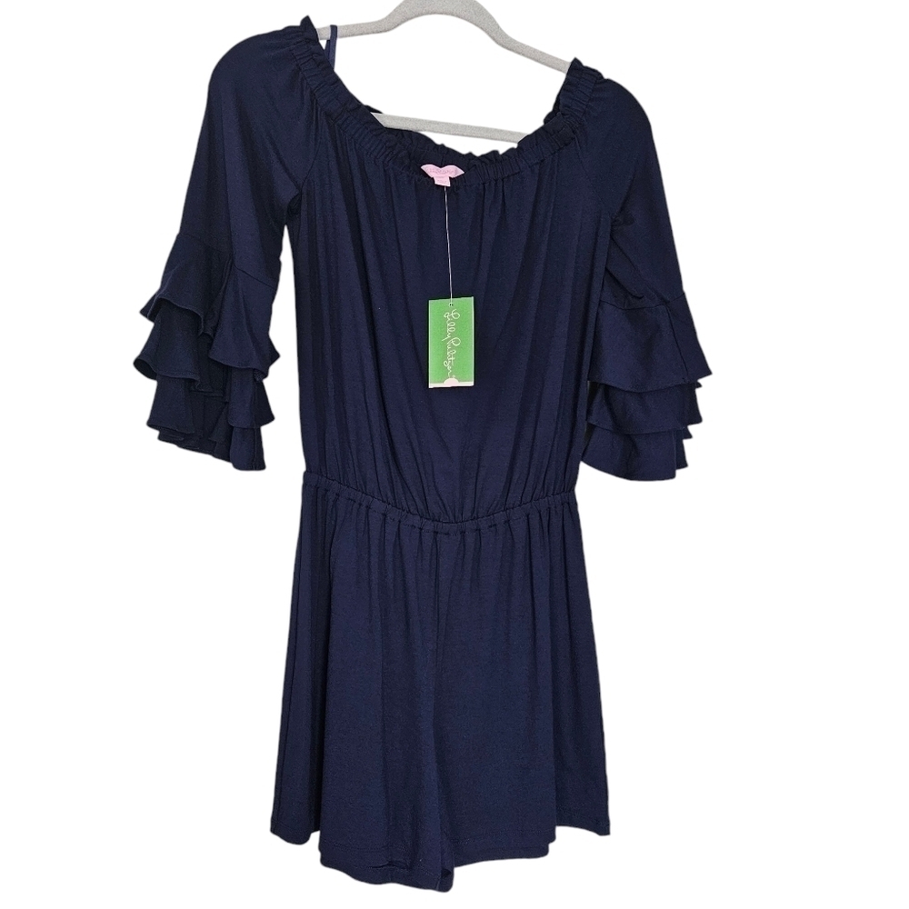 NWT Lilly Pulitzer Calla Blue Romper size XS - Picture 2 of 7